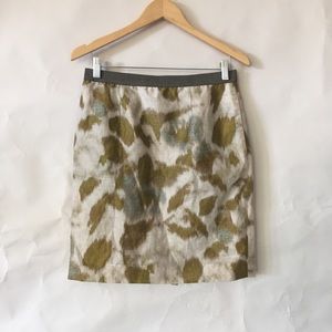 Loft cream and green short skirt 6